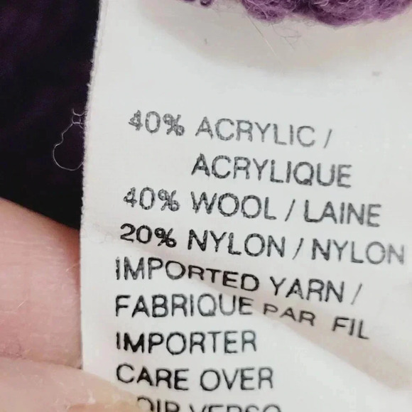 Anne Klein A Line Purple Cable Knit Sweater Acrylic Wool Blend L  11PT - Picture 6 of 8